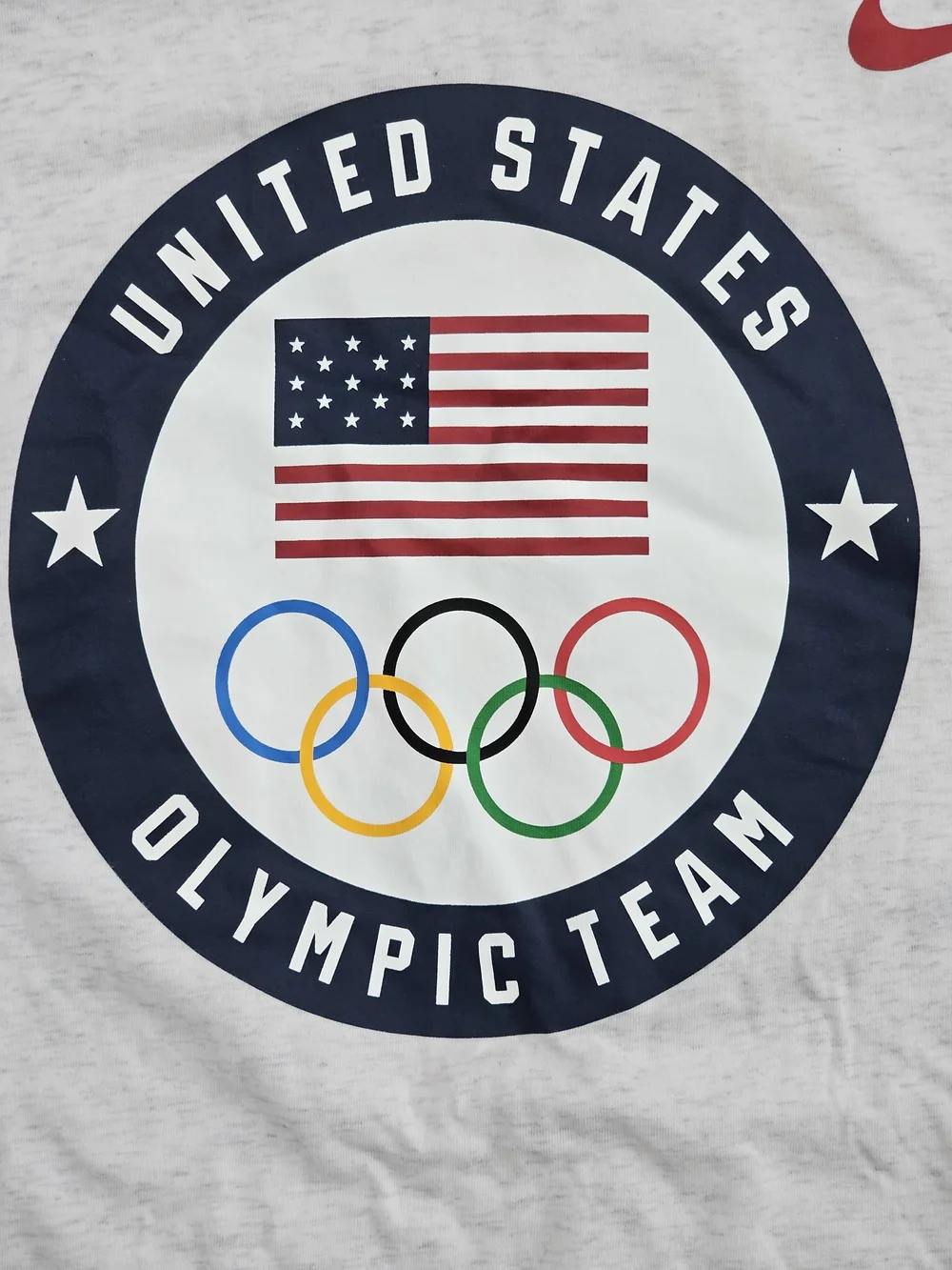 Nike Team USA Olympic Crest T-Shirt Mens XL Gray Athletic Graphic Tee EUC